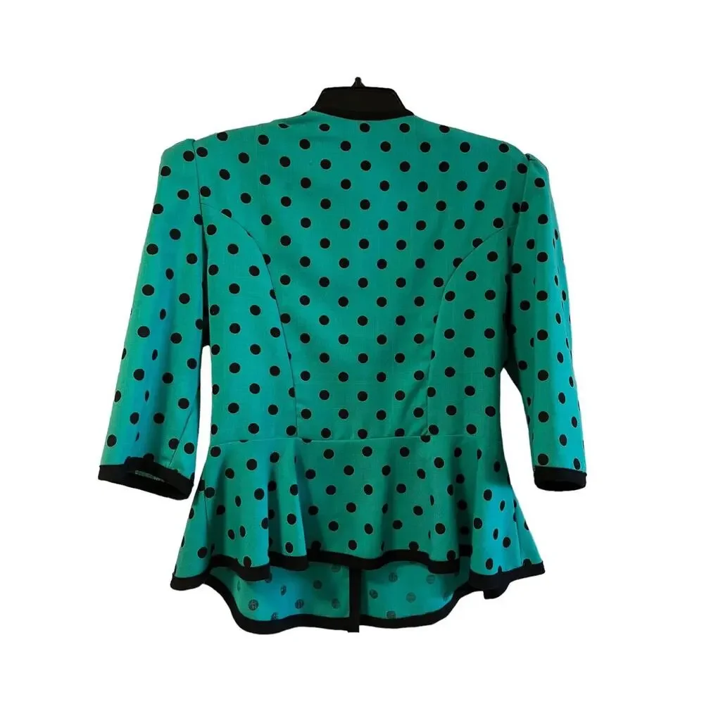 VTG Just In Thyme Women’s Petite 16 Polka Dot Retro Blazer (10/M) - Picture 4 of 13